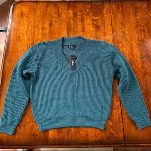 Lulu’s teal knit sweater NWT